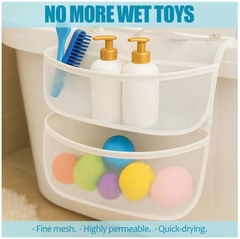Organizador de Malla para Baño – Cesta Colgante de Doble Capa con Ventosas