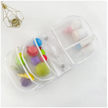 Organizador de Malla para Baño – Cesta Colgante de Doble Capa con Ventosas